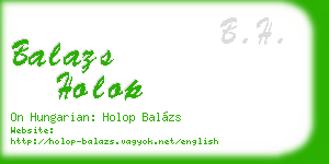 balazs holop business card